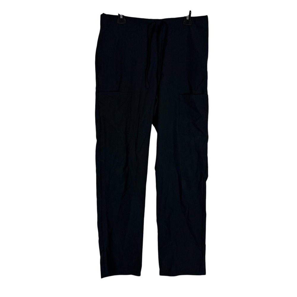 Scrubstar Pants Womens M Black Cargo Scrub Microfiber Drawstring Elastic Waist